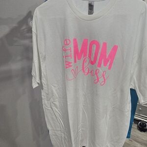 White and Pink Graphic Kids Shirt